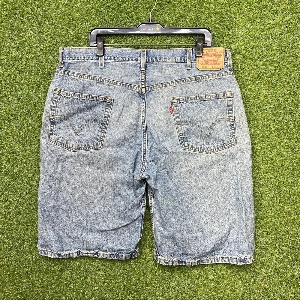 Levis 569 Jean Shorts Mens 38 Workwear Denim Relaxed Fit Wide Leg Work Skater